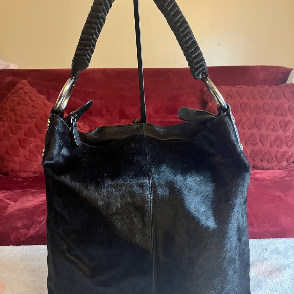 Sondra Roberts Black Shoulder Bag with Braided Handle, it’s a beautiful bag.